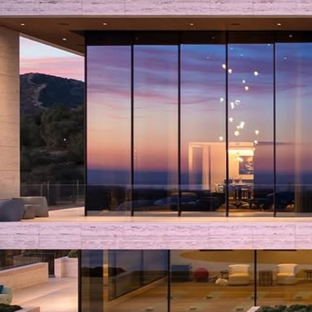 Floor-to-ceiling windows and clean structural lines