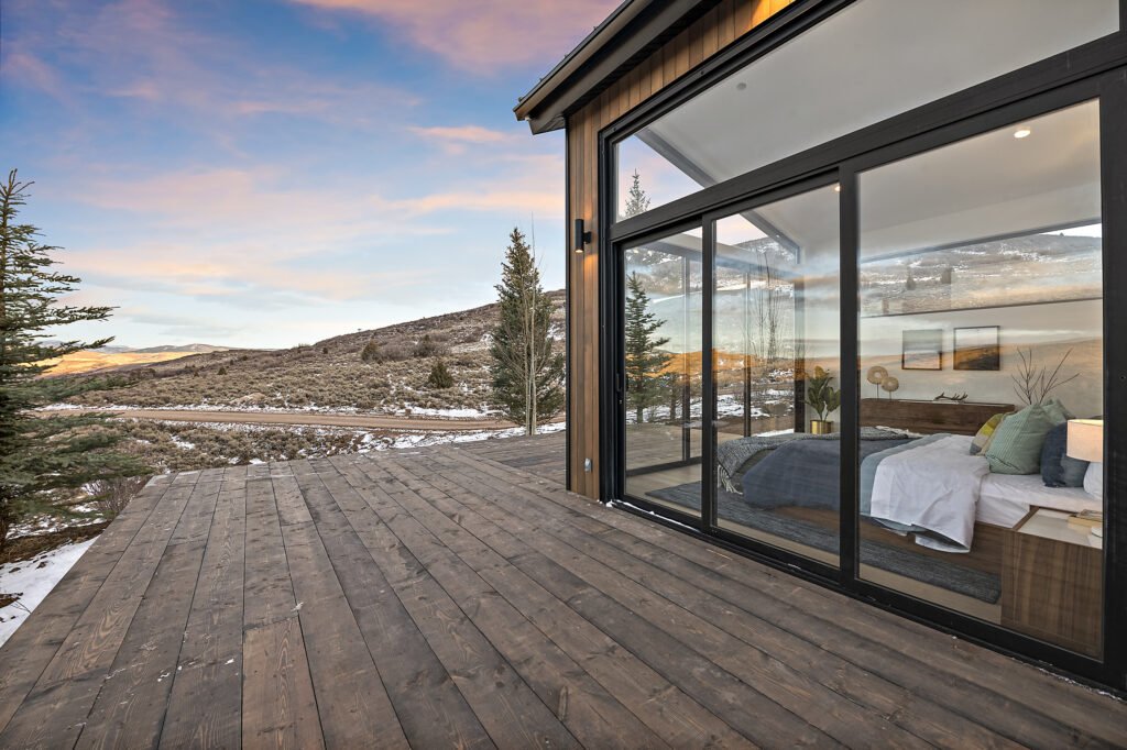 Icon Haus — Icon House Benloch Heber City Exterior Deck Master Bedroom View Sliding Glass Door  Modern Custom