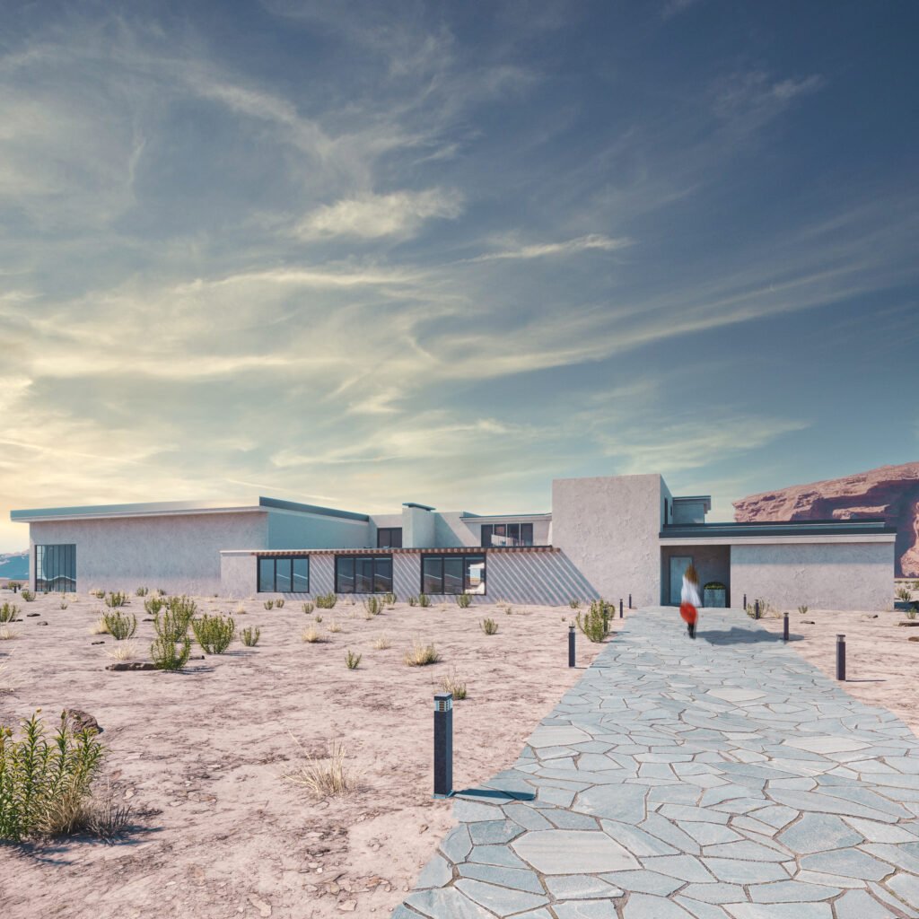 Sky Ranch — exterior rendering, alternate view