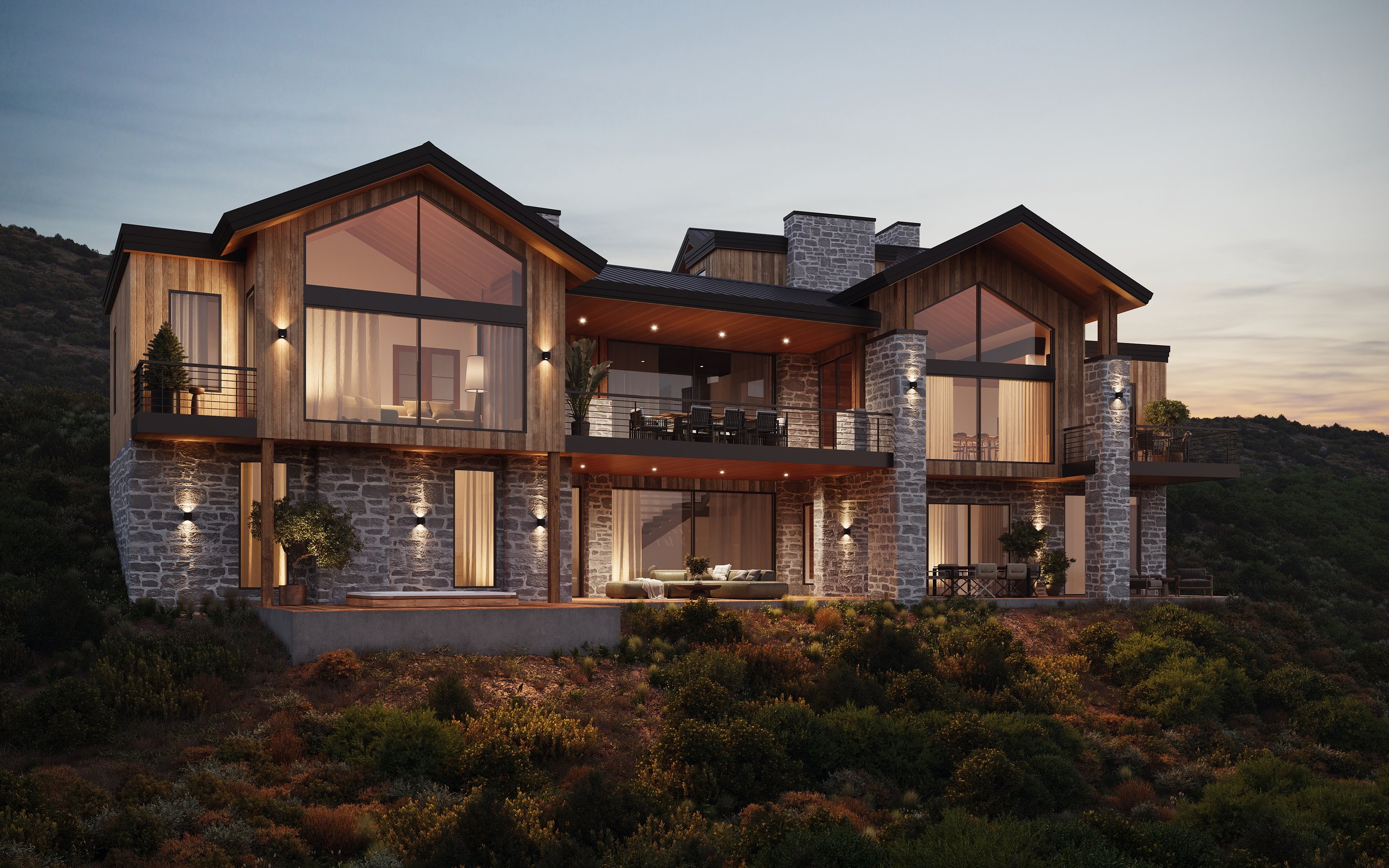 SkyRidge 231 — covered rear deck by Roderick Builders